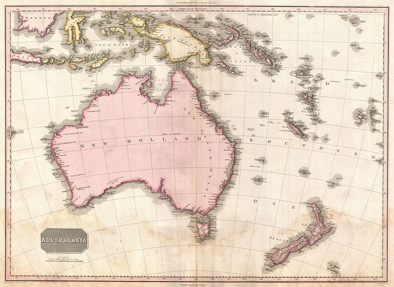 Pinkerton map of Australia and New Zealand